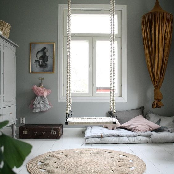 Un columpio en la habitación infantil - Dormitorios infantiles con columpio