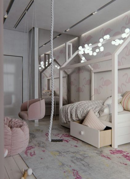 Un columpio en la habitación infantil - Dormitorios infantiles con columpio