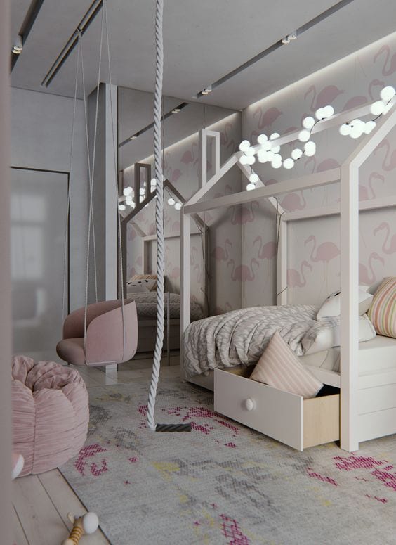 Un columpio en la habitación infantil - Dormitorios infantiles con columpio