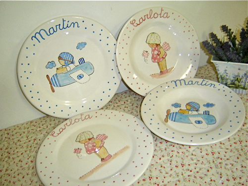 Vajillas para niños personalizadas con el nombre
