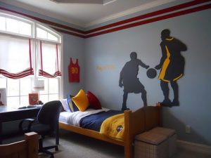 Baloncesto habitaciones juveniles. Decoración infantil Decoideas.net