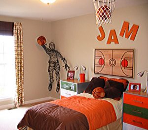 Baloncesto habitaciones juveniles. Decoración infantil Decoideas.net