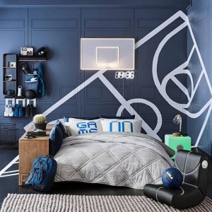 Baloncesto habitaciones juveniles. Decoración infantil Decoideas.net