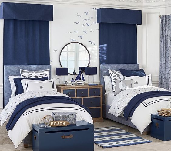 Cómo conseguir un dormitorio de estilo marinero para niños - Fotos