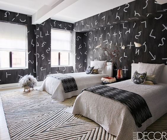 Tendencia habitaciones juveniles en blanco y negro para chicos