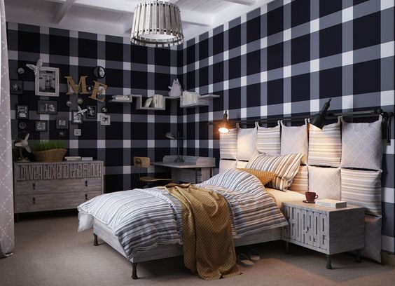 Tendencia habitaciones juveniles en blanco y negro para chicos