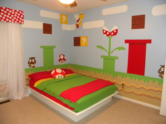 Super Mario Bros en el dormitorio infantil