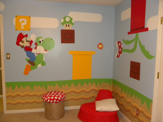 Super Mario Bros en el dormitorio infantil