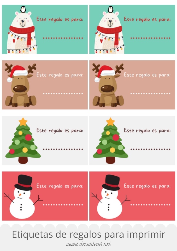 Etiquetas de regalos Decoideas