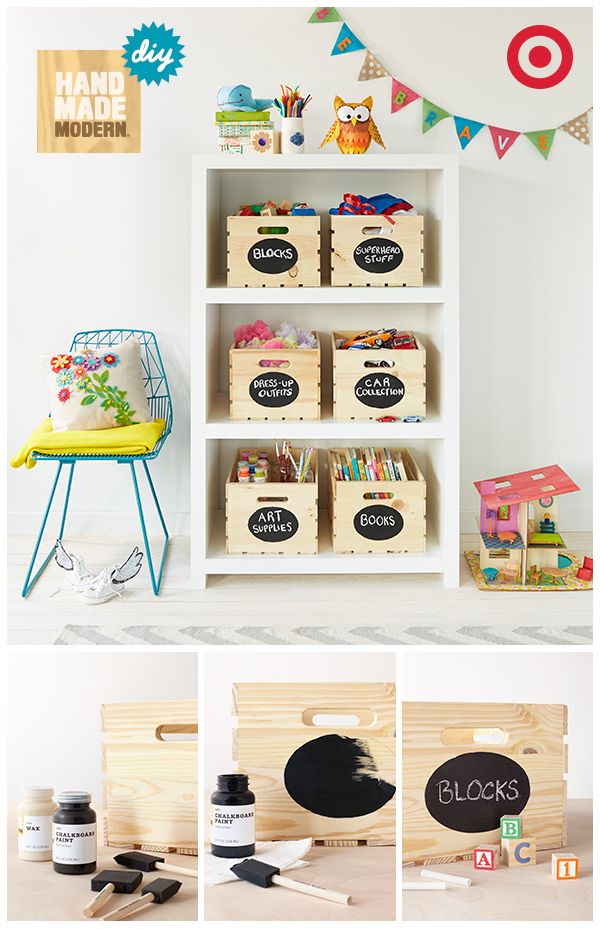 Organizar la habitación infantil con cajas de madera