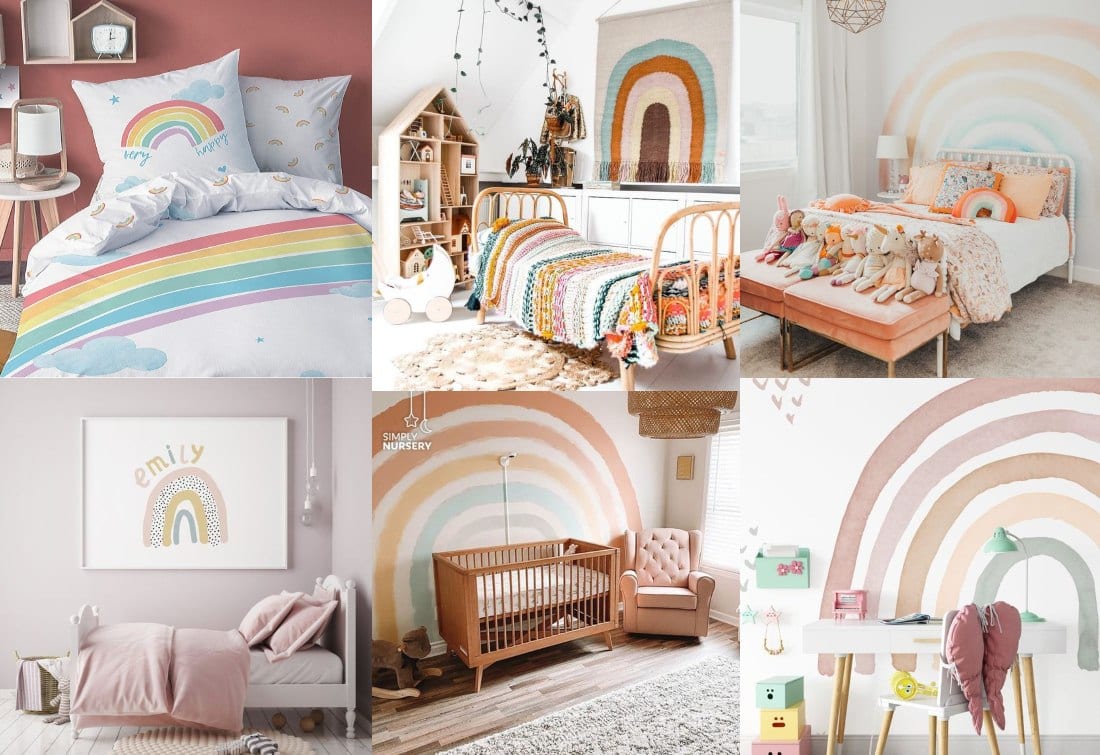 Decoración Arcoiris para habitaciones de niños y bebés