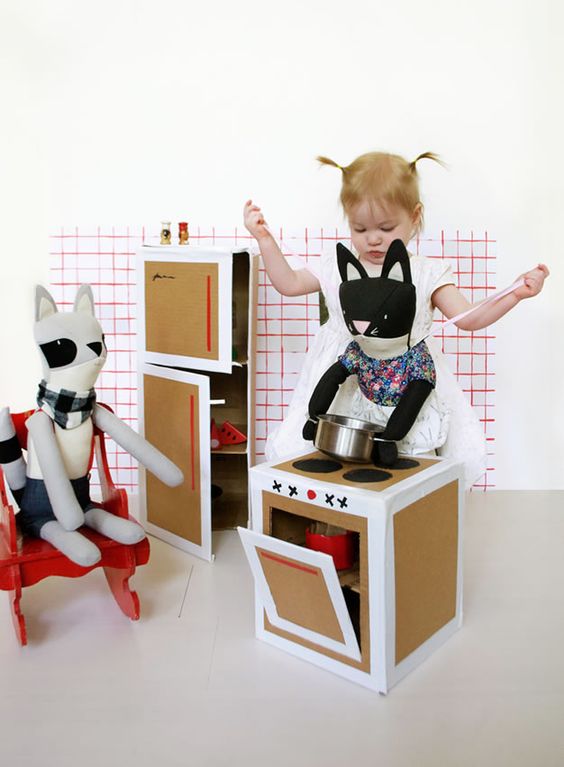 fabricar una cocinita de cartón