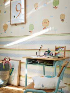 Papel pintado y cortinas a juego. Decoración infantil Decoideas.net