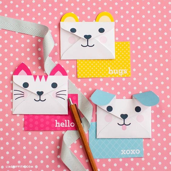 Sobres con diseños de animales