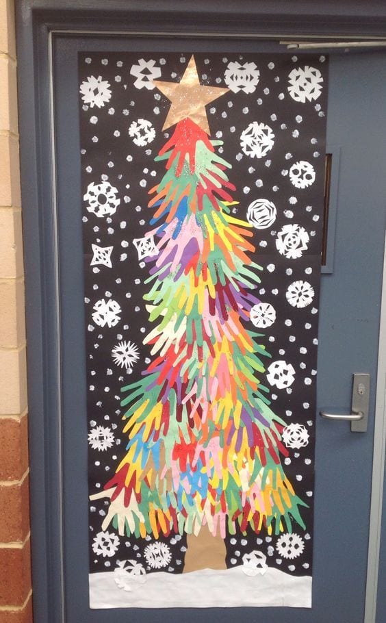 Decoración navideña para puertas del colegio 30 IDEAS y fotos